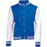 Blauw met wit college jacket voor dames