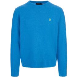 Blauwe Crew-Neck Sweater met Geborduurde Pony Ralph Lauren , Blue , Heren