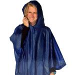 Blauwe regenponcho met capuchon voor volwassenen