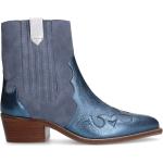 Cowboy Blauwe Metallic Laarzen met blokhak Blokhakken  in maat 37 met Hakhoogte 3cm tot 5cm met Ritssluitingen voor Dames 