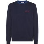 Blauwe Sweaters met Contrasterende Bordeaux Details Sun68 , Blue , Heren