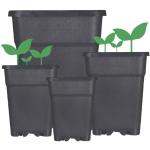 Zwarte Kunststof Vierkante plantenbakken 