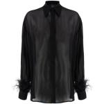 Zwarte Veren Pinko Lange blouses  in maat S asymmetrische in de Sale voor Dames 