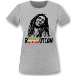 Grijze Bonten Luckja Bob Marley All over print T-shirts met ronde hals Ronde hals  in maat M Ökotex voor Dames 