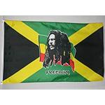 Bob Marley Vlag 250x150 cm - Rasta Jamaica Grote vlaggen 150 x 250 cm - Banner 5x8 ft Hoge kwaliteit - AZ FLAG