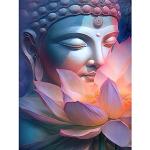 Grijze Strass Schilderijen met motief van Boeddha 