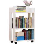Boekenkasten Kleine boekenplank met wielen, 3-Tier Modern Boekenkast, opslag Rack Shelf for de woonkamer, badkamer en Office Boekenplank (Color : White)