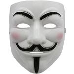 Boolavard V for Vendetta masker met eyeliner Neusgat Anoniem Guy Fawkes Fancy Volwassen Kostuum Accessoires Halloween masker