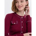 Bordeaux Cardigan - Herfst Winter 2023 Collectie Fracomina , Red , Dames
