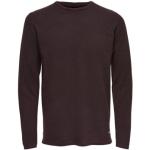 Bordeaux Sweatshirt met Lange Mouwen Only & Sons , Red , Heren