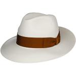 Borsalino Big Brim Bogart Panamahoed Dames/Heren - Made in Italy hoed Panama stro met ripsband voor Lente/Zomer - 58 cm naturel-roest