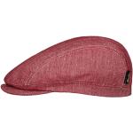 Borsalino New Herringbone Linnen Pet Heren - Made in Italy cap flat hat met klep voering voor Lente/Zomer - M (56-57 cm) bordeaux