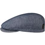 Borsalino New Herringbone Linnen Pet Heren - Made in Italy cap flat hat met klep voering voor Lente/Zomer - M (56-57 cm) donkerblauw