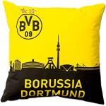 Borussia Dortmund polyester, Dortmund, kussen met skyline, zwart/geel, 40 x 40 cm, 1 stuk (1 stuk)