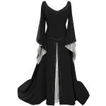 Retro Zwarte Kanten Party jurken  voor een Bruiloftsgast  in maat 5XL met Lange mouwen Mini met motief van Halloween voor Dames 