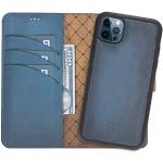 Bouletta iPhone 12 Pro Max Wallet Case met Credit Card Houder - Lederen Flip Folio Afneembare Portemonnee - Midnight Blue
