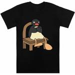 Boze Pingu Zwart T-Shirt Met Korte Mouwen Voor Kinderen