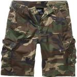 Groene Brandit Camouflage Kinder cargo shorts  in maat 146 voor Jongens 