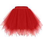 Rockabilly Rode Tulen Handwas Tutu's  in maat XL voor Dames 