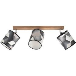 BRITOP LIGHTING Plafondlamp ESPACIO Kapjes van gelamineerd materiaal, plafondrozet van eikenhout