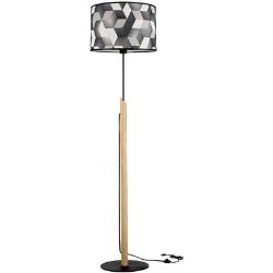 BRITOP LIGHTING Staande lamp ESPACIO Van eikenhout met FSC®-certificaat, kap van gelamineerd materiaal