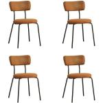 Minimalistische Bruine Design stoelen met motief van Lyon 4 stuks in de Sale 