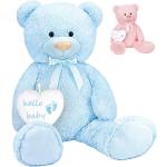 Lichtblauwe Brubaker 100 cm Teddyberen voor Babies 