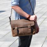 Retro Bruine Delton Bags Messenger tassen voor Heren 