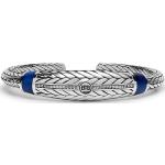 Marine-blauwe Zilveren Klemarmbanden met motief van Boeddha voor Dames 