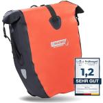 Büchel Fietstas voor bagagedrager, 25,4 l, 100% waterdicht, met draaggreep en schouderriem, fietstassen achter, rood/zwart, 56,5 x 30 x 15 cm