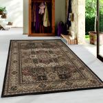 Zwarte Polypropyleen Geweven Perzische tapijten 