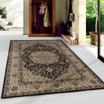 Zwarte Polypropyleen Geweven Perzische tapijten 