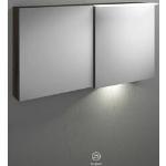 burgbad Badu mirror cabinet with LED top light 120 cm, 2 mirror doors incl. LED washbasin lighting, version right SFUB120-R-F3700-G0196