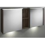 burgbad Badu mirror cabinet with LED top light 150 cm, 2 mirror doors, 1 shelf center incl. LED vanity light SFUE150-F3700-G0196