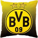 BVB kussen met embleem, polyester, zwart/geel, 40 x 40 x 5 cm