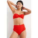 Rode Polyester High waist C&A High waist bikini's  in maat S voor Dames 