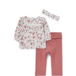 Roze Jersey C&A Gehaakte Kinder T-shirt lange mouwen  in maat 74 3 stuks voor Meisjes 