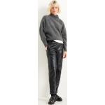 Zwarte Polyester High waist C&A Hoge taille broeken  in maat S Tapered in de Sale voor Dames 
