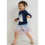 Blauwe Polyester C&A Frozen Geweven Kinderrokken  in maat 140 met Glitter voor Meisjes 