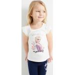 Witte Polyester C&A Frozen Elsa Kinder T-shirts  in maat 122 met Sequins Bio Sustainable 