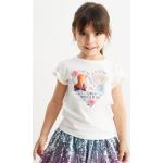Witte Polyester C&A Frozen Elsa Bloemen Kinder T-shirts  in maat 140 met Sequins Bio Sustainable 