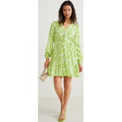 C&A A-lijn-jurk-met patroon, Groen, Maat: 44