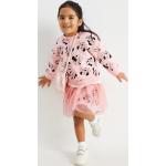 Roze Polyester C&A Duckstad Minnie Mouse Geweven Kinder Jersey rokken  in maat 116 met motief van Muis met Glitter voor Meisjes 