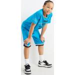 Blauwe Polyester C&A Gestreepte Kinder sport shorts  in maat 140 