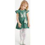 Groene Polyester C&A Kinderjurken met motief van Vlinder met Sequins 