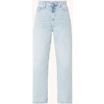 Calvin Klein High waist straight leg jeans met lichte wassing - Indigo