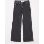Calvin Klein High waist wide leg jeans met logoborduring - Antraciet