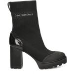 Zwarte Synthetische Calvin Klein Plateau laarzen  in maat 37 met Hakhoogte 7cm tot 9 cm voor Dames 