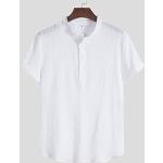 Casual Witte Linnen T-shirts  voor de Zomer  in maat L 