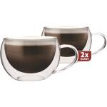Transparante Glazen dubbelwandige Koffiekopjes & koffiemokken 2 stuks 